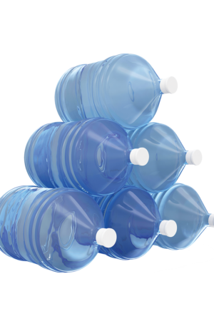 Three bottles of mineral water